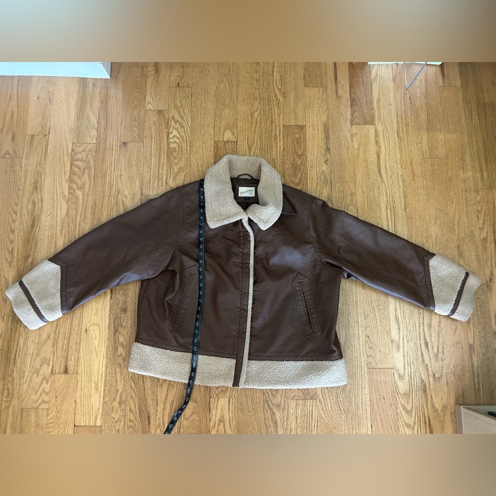 Universal Threads Brown Leather Jacket Size - image 6